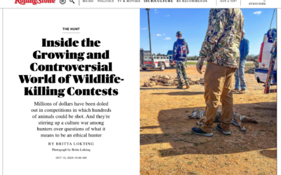 Rolling Stone: Inside the Growing and Controversial World of Wildlife-Killing Contests
