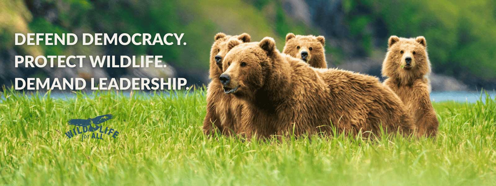 DEFEND DEMOCRACY. PROTECT WILDLIFE. DEMAND LEADERSHIP.